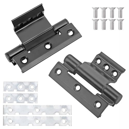 Qrity 2 Piezas Bisagra de Ventana, Bisagras de Aleación de Aluminio de 100 mm, Sin Perforación, Para Ventanas de Perfil de Aluminio 55/60