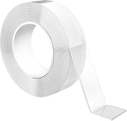 ZXfad Superstarkes, Transparentes, Rückstandsloses Doppelseitiges Klebeband, Vielseitig Einsetzbar (5 m x 20 mm x 1 mm)