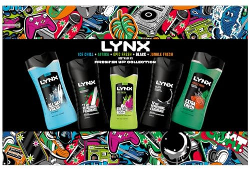 New Set of 5 Piece Bodywash Collection, All The Most Popular Shower Gels Included Afrcia, Epic Fresh, Black and Jungle Fresh and Ice Chill, Perfect Gift For The Special Man In Your Life.
