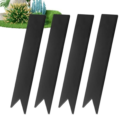 Gartenzaun, Landschaftsumrandung aus schwarzem Metall – Gartenzaun, Beetumrandung aus Metall | 6 Zoll Metallkante für die Landschaftsgestaltung, Verbindungsclips aus Stahl