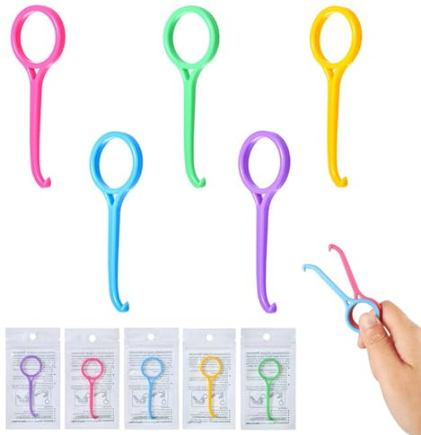 5 Pcs Aligner Removal Tool Kits Invisible Chew and Remover Hook for Oral Care Tooth Cleaning Invisalign & Retainers (Yellow,Pink, Purple, Blue, Green)