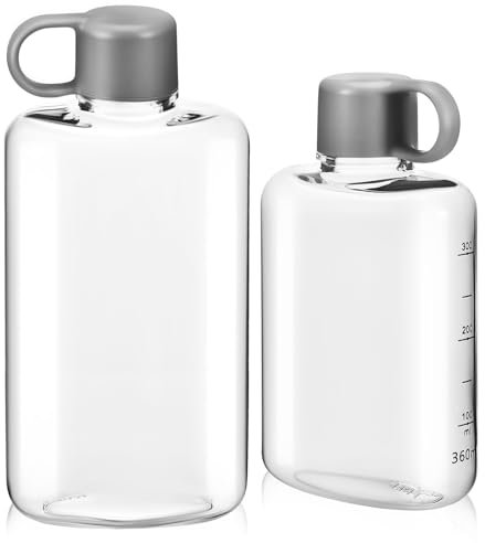 Luxshiny 2pièces Gourde Plate Portable Avec Poignée Étanche Pour Camping Fitness Cyclisme Hommes