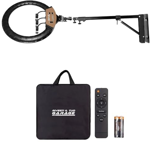 Ring light professionale dimmerabile 2700k-6500k per parete e soffitto | staffa 360° per barber shop estetista video maker, telecomando, 3 supporti telefono e 2 porte usb per live streaming