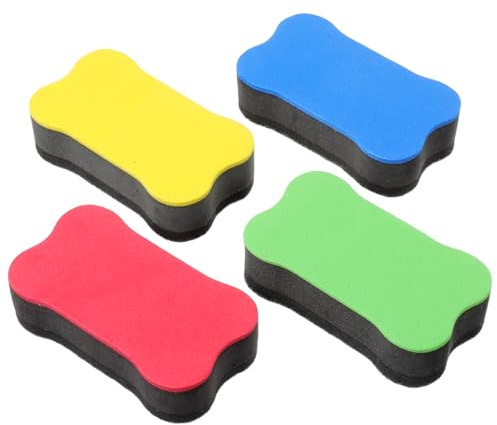4Pcs Whiteboard Dry Erase Erasers Chalkboard Wiper, Magnetic Cleaning Pads | Teacher Supplies, White Board Cleaning Tools, for Dry Erase Markers, 2.75 ×1.57 ×0.79 inches/7 × 4 × 2 cm