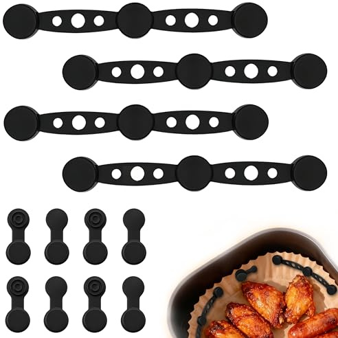 Marsred 12 Stück Set Magnete für Airfryer Backpapier, Magnete Airfryer für Heißluftfritteuse，Magnetische Befestigungsschnalle geeignet zum Befestigen von Backpapier Einsätzen für Air Fryer