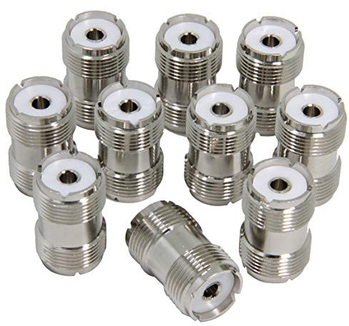 Ancable UHF PL-259 Female to UHF PL-259 Female Coaxial Adaptor Connector Coupler Joiner for CB Ham Radio Antenna Pack of 10