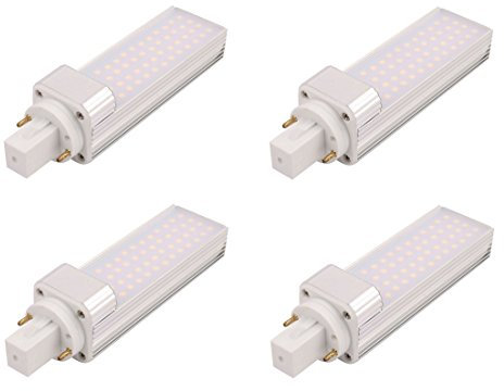 Masonanic Lot de 4 LED G24 9W, 900LM 20W CFL équivalent, lumière du jour Naturel Blanc pur 4000 K