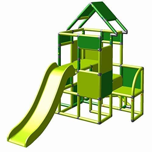 Moveandstic 6013 - großer Spielturm Lisa mit Rutsche und kleinen Anbau (apfelgrün-grün)
