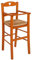 Chaise haute pour enfant en bois massif et assise en paille avec protection (cerise)