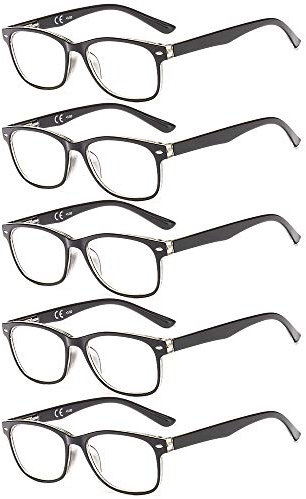 Suertree Anti-Blaulicht Brille 5 Pack Lesebrille Sehhilfe Augenoptik Brille Lesehilfe für Damen Herren BM161 2.0x
