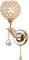 WeFoonLo Modern Crystal Wall Light Pendent Lamp Chrome Finish Bedroom Sconce Lighting Fixture with Pull Cord Switch, E14 Socket (Gold)