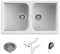 Quareco Prime 862 Lavello da Incasso Granito Bianco 86x50 2 Vasche QLP862BI
