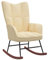 vidaXL Schaukelstuhl Relaxstuhl Schaukelsessel Schwingsessel Ruhesessel Relaxsessel Schwingstuhl Polsterstuhl Polstersessel Sessel Cremeweiß Samt