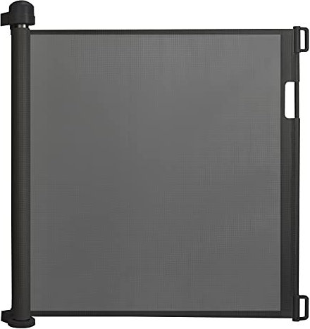 NAIZY Treppenschutzgitter Rollo Ausziehbar Türschutzgitter 87 x 0-180 cm Absperrgitter Treppenschutzrollo Baby Türschutzrollo Geeignet für Treppen Türen Innen & Außen, Schwarz