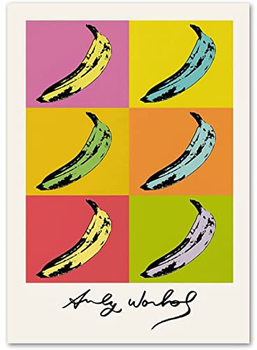 AIVYNA Andy Warhol Poster Pop Banana Wand Bilder Andy Warhol Kunstdrucke Andy Warhol Leinwand Bild Kreative Bilder Wohnzimmer Dekor Rahmenlos 60×80cm