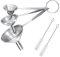 Witbicg Entonnoir Cuisine, 3 Pièces Entonnoir Essence Antonoire De Cuisine Entonnoir Inox Entonnoir a Piston, Avec 2 Brosses De Nettoyage Pour Le Transfert De Liquides et De Poudres