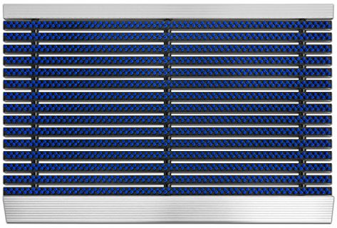 KARAT Fußabtreter für Innen & Außen - Fußmatte mit Hochleistungs-Bürsten - Eingangsmatte - Schmutzfangmatte Schuhabstreifer Türmatte (40 x 60 cm, Profi Brush - Blau)