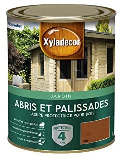 Xyladecor - Lasure Protectrice pour Bois Extérieur Jardin - Abris, Palissades, Espaliers, Kiosques, Barrières - Couleur : Teck 1 L