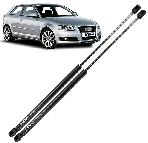 BIAREN Lot de 2 vérins à gaz pour hayon arrière pour Audi A3 8P1 Hatchback 2003-2012 Système de levage 480 (N) 488 mm 8P3827552A 8P3827552C 8P3827552