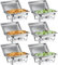 Wilprep 6PCS Calentador de Buffet de Acero Inoxidable con Bandeja de Calefacción 9L para Ollas de Calefacción Platos de Frotamiento para Buffet de Catering y Fiestas