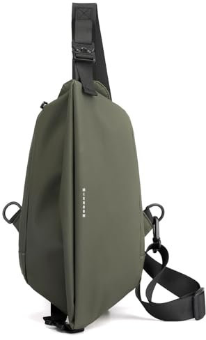Mixroom - Zaino Monospalla Uomo Porta Tablet Tab Zainetto Borsello Casual a Tracolla Regolabile per Viaggio, Ciclismo, Lavoro, Sport e Tempo Libero Z36 Colore Verde