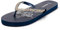 JOMIX Tongues Femme Tongs Femme d'été Sandales Femme nu-pieds pour Mer Piscine Maison (Marine, 38)