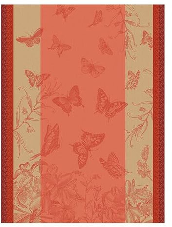 Le Jacquard Francais Geschirrtuch Jardin des Papillons Camélia