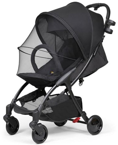 AUMAYCO Rete Antizanzare Zanzariera universale per passeggino, nera, traspirante, pieghevole, con cerniera bidirezionale e custodia per seggiolini auto, passeggini, culle e culle (2 pezzi)