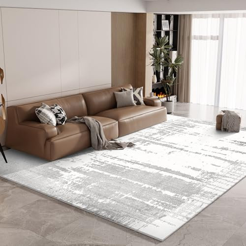 Vamcheer Teppich Wohnzimmer Flauschig Waschbar - 120X170 Schlafzimmer Teppich rutschfest,Teppiche Gegend Moderner, Eingedickter Schwamm Komfort Updrade, für Arbeitszimmer, Büro,Super Weich,Grau