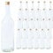 Vitrea 24 leere Glasflaschen 1 Liter Schraubverschluss Gold - große Flaschen zum Befüllen mit Deckel - für Wein, Saft, Getränke, Likör, Öl, Saucen - 24 Stück, PP28, Geradhals