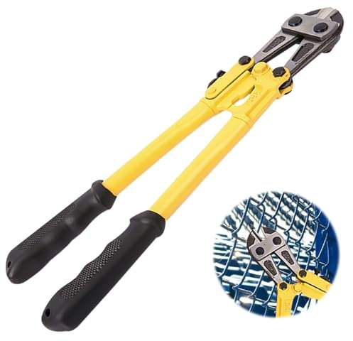PRITOK Coupe-boulons robuste de 350 mm : coupe-fil en acier au carbone avec poignée en plastique, diamètre de coupe 5 mm Coupe-boulons pour couper les clôtures, vis de machine, cadenas