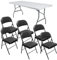 Royalford Heavy Duty Pack of 6 Folding Padded Chair with 6ft Heavy Duty Folding Table - Portable & Compact Foldable Table - Outdoor & Indoor Home Office Dining