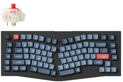 Keychron V10 Max Custom Kabellose Mechanische Tastatur, 2.4 GHz/Bluetooth/USB-C 3-Mode RGB, QMK/VIA Programmierbare Makros, Hot-Swap PBT Tastenkappen für Mac Windows Gateron Jupiter Red