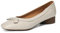 TinaCus Women's Handmade Retro Geniuine Leather Square Toe Block Heel Ballet Pumps with Bow, Beige, 6 UK