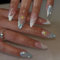 MouyouGlow Press on Nails Kurz,Almond Blau Sweet Mermaid Ozean 3D Muscheln Bubble Shellb Perle Seesterne Glazed Donut Y2K Coquette French Fake Nails mit Nagelkleber,Ocean Künstliche Fingernägel