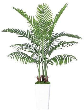 Palmier Artificiel Arnusa en Pot Blanc 150cm, Plante Artificielle Areca Interieur, Arbre Artificiel Décorative Vert pour Salon Balcon Chambre Bureau (1, Pot Blanc, 150cm)