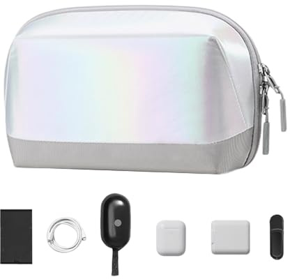 Cable Organizer Bag, Travel Tech Organizer 2024 New Electronics Bag Travel Pouch Tech Organizer | Cable Organizer Box, Travel Electronics Organizer 2024 New Bag, white, Fare riferimento alla