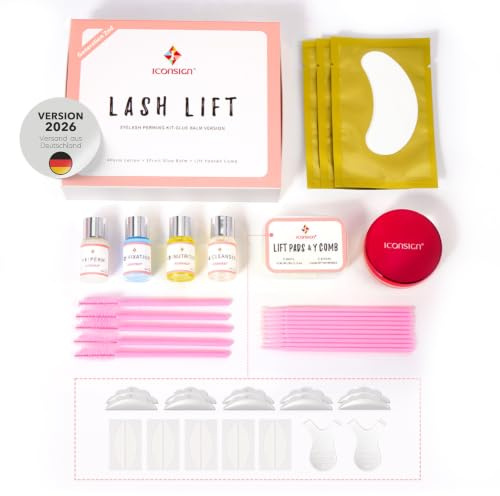 P-Beauty 2026 SET Wimpernlifting & Augenbrauenlifting mit Glue Balm - Laminierungs Kit für Schwung & Volumen - Wimpernwelle 15-20 Anwendungen, bis zu 3 Monate Halt - für Heim & Salonanwendung