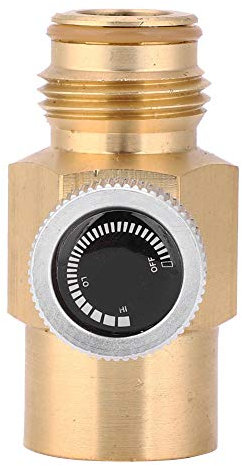 Qukaim 1500 Psi Ein-/Aus-Ventil G1/2 Kupfer Outdoor On/Off Ventilregler mit 1500 Psi Messgerät, langlebiges Innengewindedesign für CO2-Tank, präzise Druckmessung