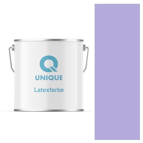 Q UNIQUE Latexfarbe 5L (ca.35m2) Lila Innenfarbe Wandfarbe Deckenfarbe Klasse 3 Mattfarbe Scheuerfest Hohe Deckkraft