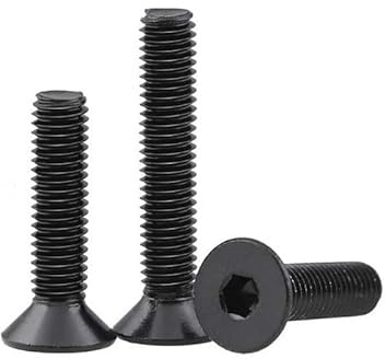Haroar 10 Stück M14-Schrauben, Kohlenstoffstahl, Senkkopf-M14-Schrauben, Länge 25/30/35/40/45/50 mm, Bolzen, Schwarze Flachkopf-M14-Schrauben(30mm)
