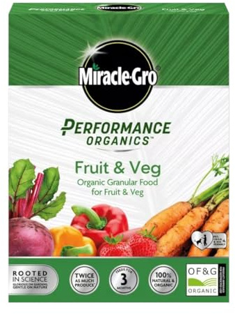 Miracle Gro Performance Organics Fruit & Veg Granular Food 1kg – Organic Plant Food for Healthy, Bountiful Vegetables & Fruits, Natural Fertilizer, Safe for Pets & Children