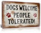 Funny Signs Billiard Welcome Dogs, Tolerate People Sign Tin Sign Funny Street Signs Funny Vintage Signs(30X40CM)