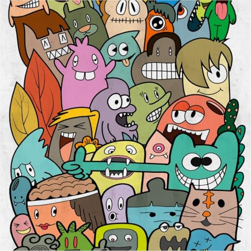 TADESSI Fototapete Comic M1–No.11712 Fototapete Bunt Grün Rosa Blau Gelb – Tapete Kinderzimmer Wohnzimmer Schlafzimmer Küche