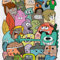 TADESSI Fototapete Comic M1–No.11712 Fototapete Bunt Grün Rosa Blau Gelb – Tapete Kinderzimmer Wohnzimmer Schlafzimmer Küche