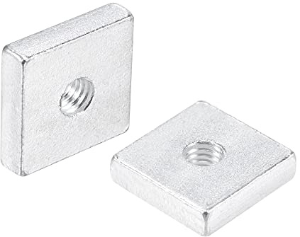 QUARKZMAN 10 Stück Vierkantmutter, M6x20mmx5mm Quadratische Muttern verzinkter metrischer Grobgewinde-Sortimentskasten