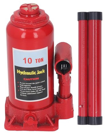 Segrehy Hydraulic Bottle Jack 10T Heavy Duty Hand Operated Low Profile Bottle Jack with Extended Stroke for Car Van SUV Small Trucks Steel Construction