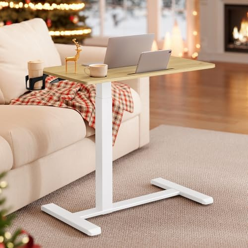 VASAGLE Beistelltisch mit Rollen, mobiler Stehtisch, 80 x 45 cm