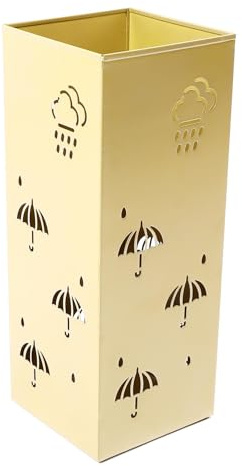 Zerodis Porte-Parapluie en Acier au Carbone de qualité Supérieure, Design Creux, Gain de Place, Bac pour Entrée, Maison, Bureau, Porte-Parapluie en Métal (Gold)