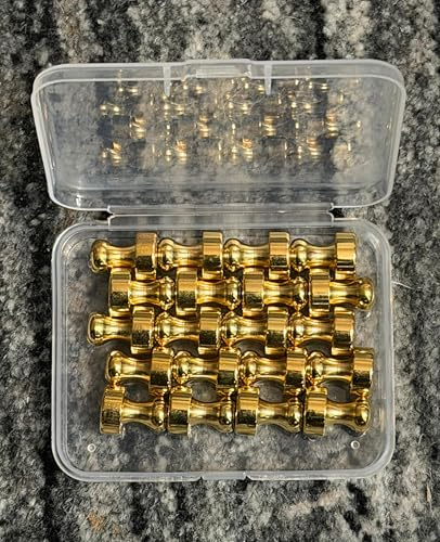 Magnete, 20 Stück Schwarz, Gold und Silber Kegelmagnete für Kühlschrank, Magnettafel, Stecktafel, Pinnwand und Whiteboard, Mini Stark Magnete im Aufbewahrungsbox (20, Gold)